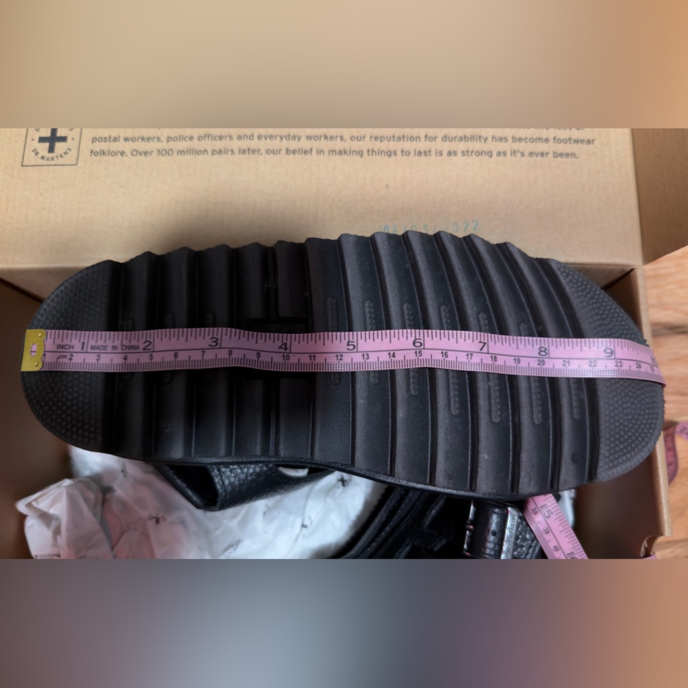 Dr. Martens Olson Sandals Black Milled Nappa Zebrilus Platform Size 6 EU 37 - Picture 5 of 8